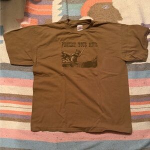 Vintage Funny Squirrel T-Shirt Mens XL Protect Your Nuts
